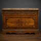 Marquetry commode Napoleon III – Marble top – Gilded bronzes