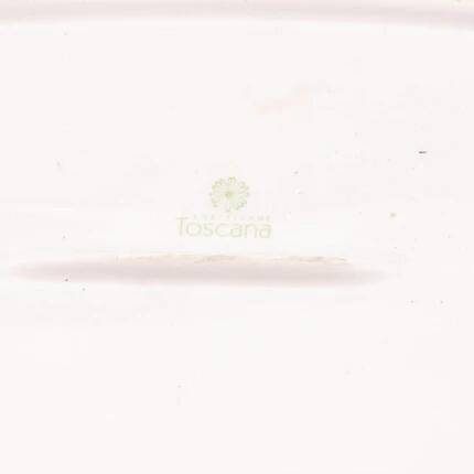 Vintage serving dish porcelain Toscana green and white - retro chic decor