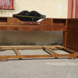 Cozy set and Art Deco bed in solid walnut