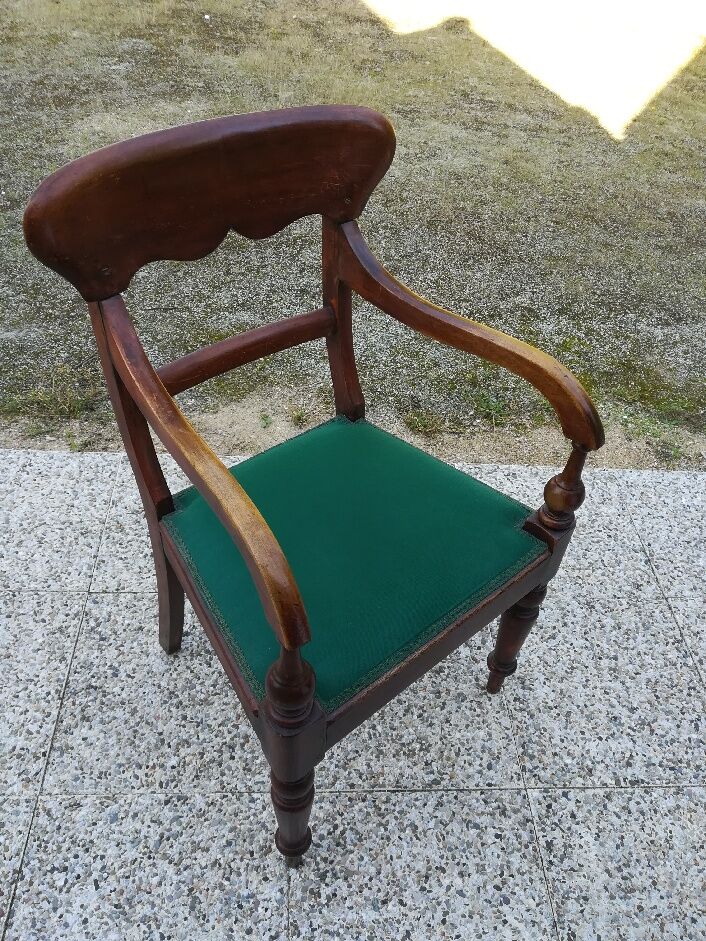 Wooden armchair and fabric seat