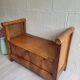 Antique wooden chest bench