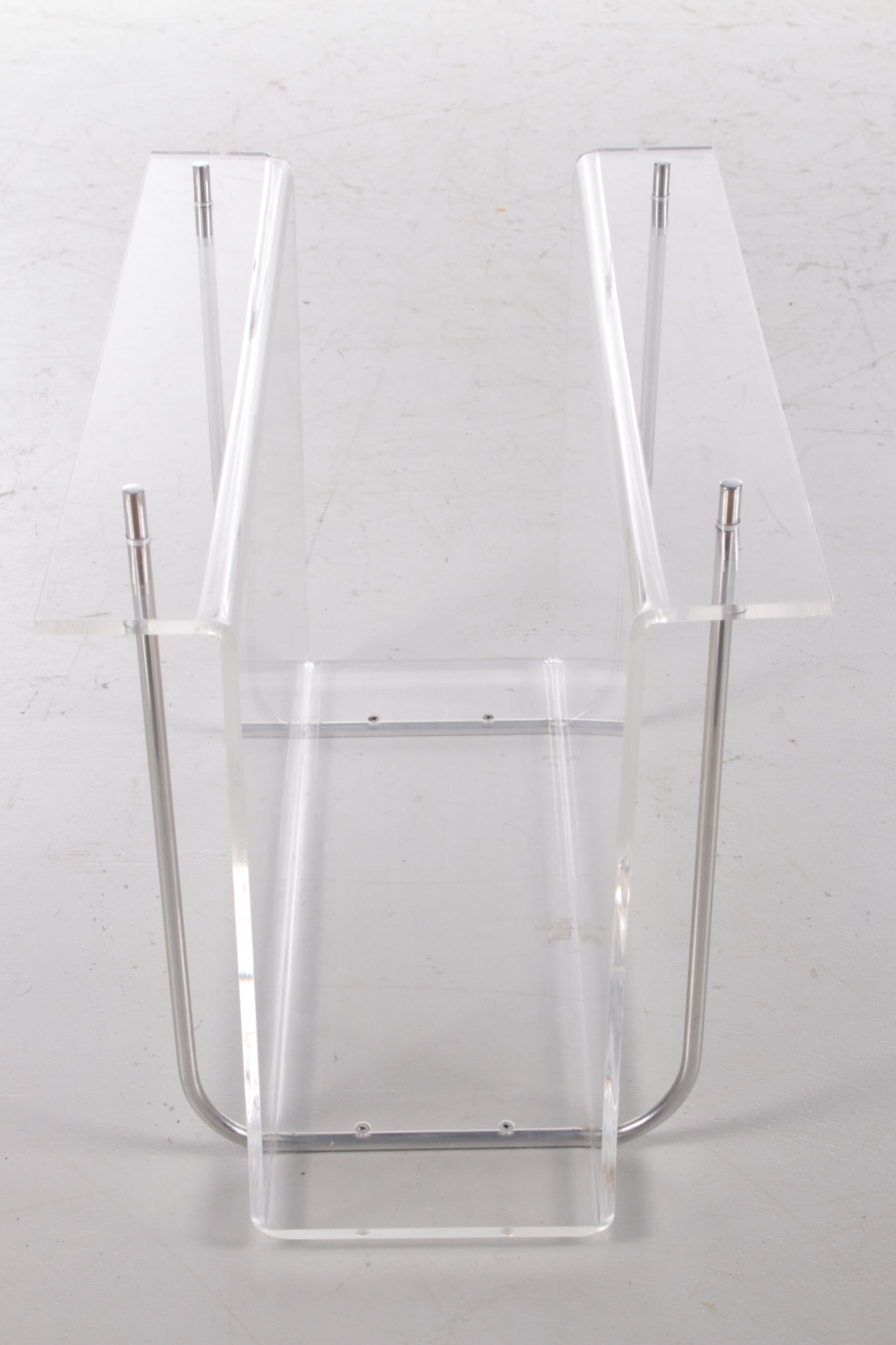 Plexiglass Storage rack with metal accents, 1970