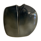 Yves Mohy grey porcelain blue lens vase for Virebent 1970