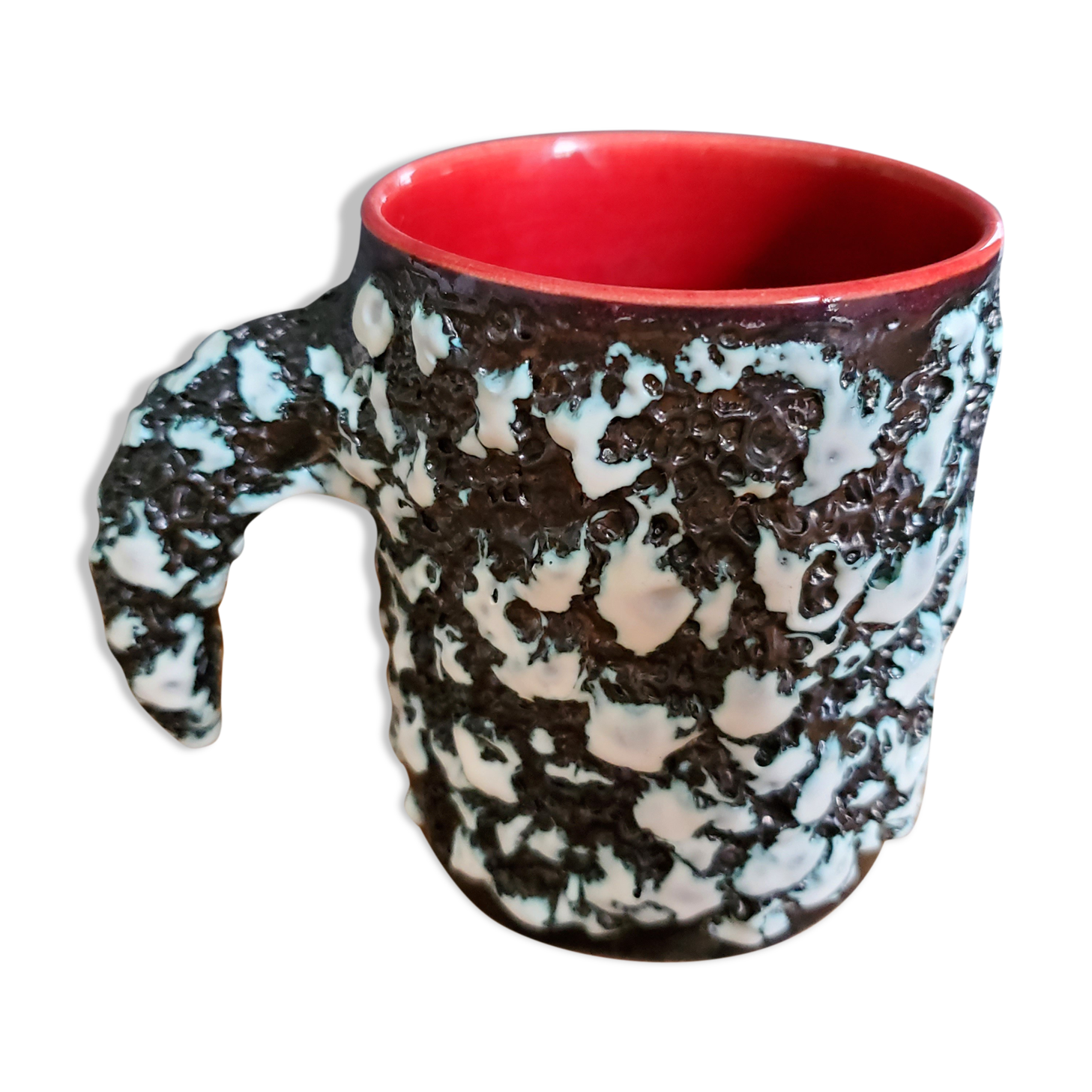 Ceramic pot cup Fat Lava Vallauris