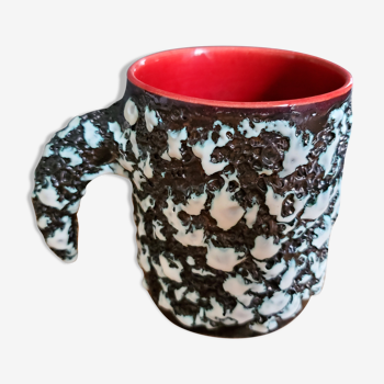 Ceramic pot cup Fat Lava Vallauris