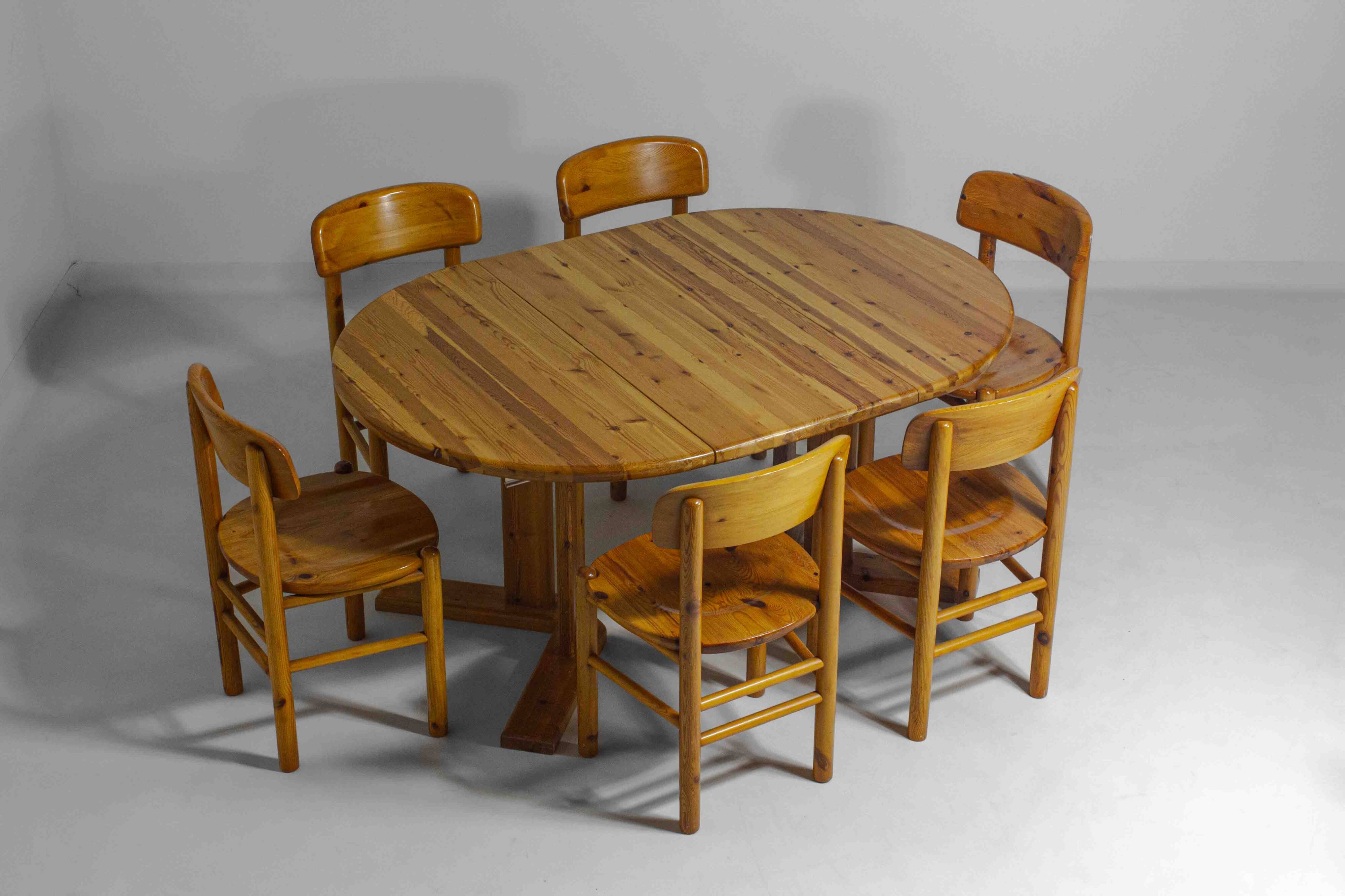 Extendable pine dining table by Rainer Daumiller, 1970s