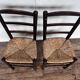 Paire de chaises brutaliste bois paille