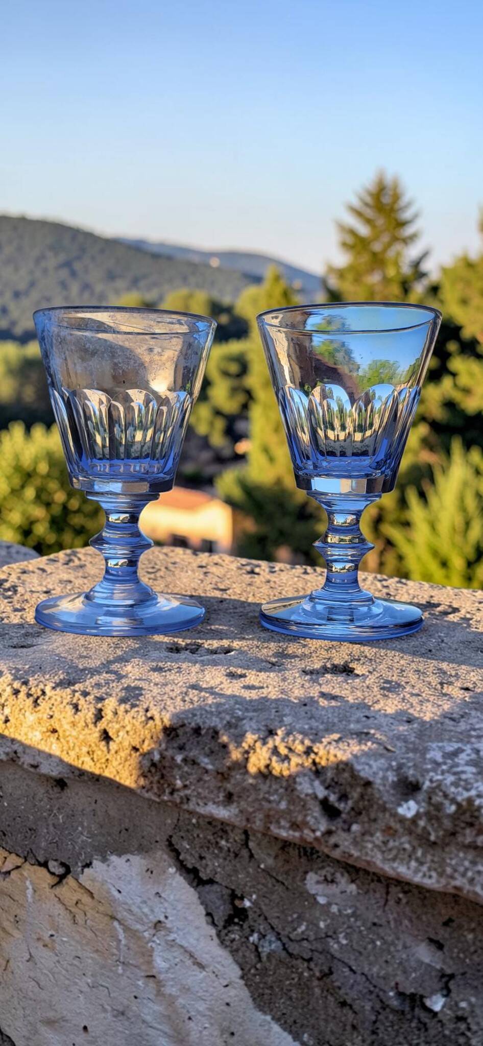 6 crystal glasses from Baccarat / Saint Louis / Caton