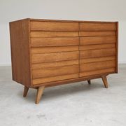 U-453 dub chest of drawers by Jiri Jiroutek for Interier Praha 1960