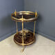 Italian lacquered goatskin / parchment serving bar cart by Aldo Tura