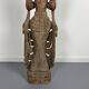 Grande statuette de kinaree, adorant, devi en bois sculpté. Thailande