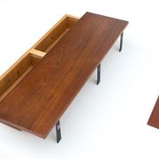 Teak mirror and shelf with drawers, 1950s