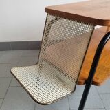Vintage 1950 coffee table magazine rack in steel & beech 50s rockabilly zazou
