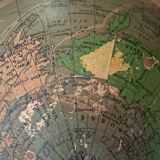 Vintage glass and metal world map for Perrina, circa 1960