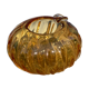 Cendrier en verre soufflé de Murano ambré marron boule torsadé