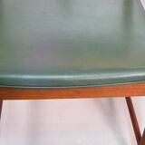 Bovenkamp Vintage Design Teak Wooden Dining Chairs with Leather Upholstery