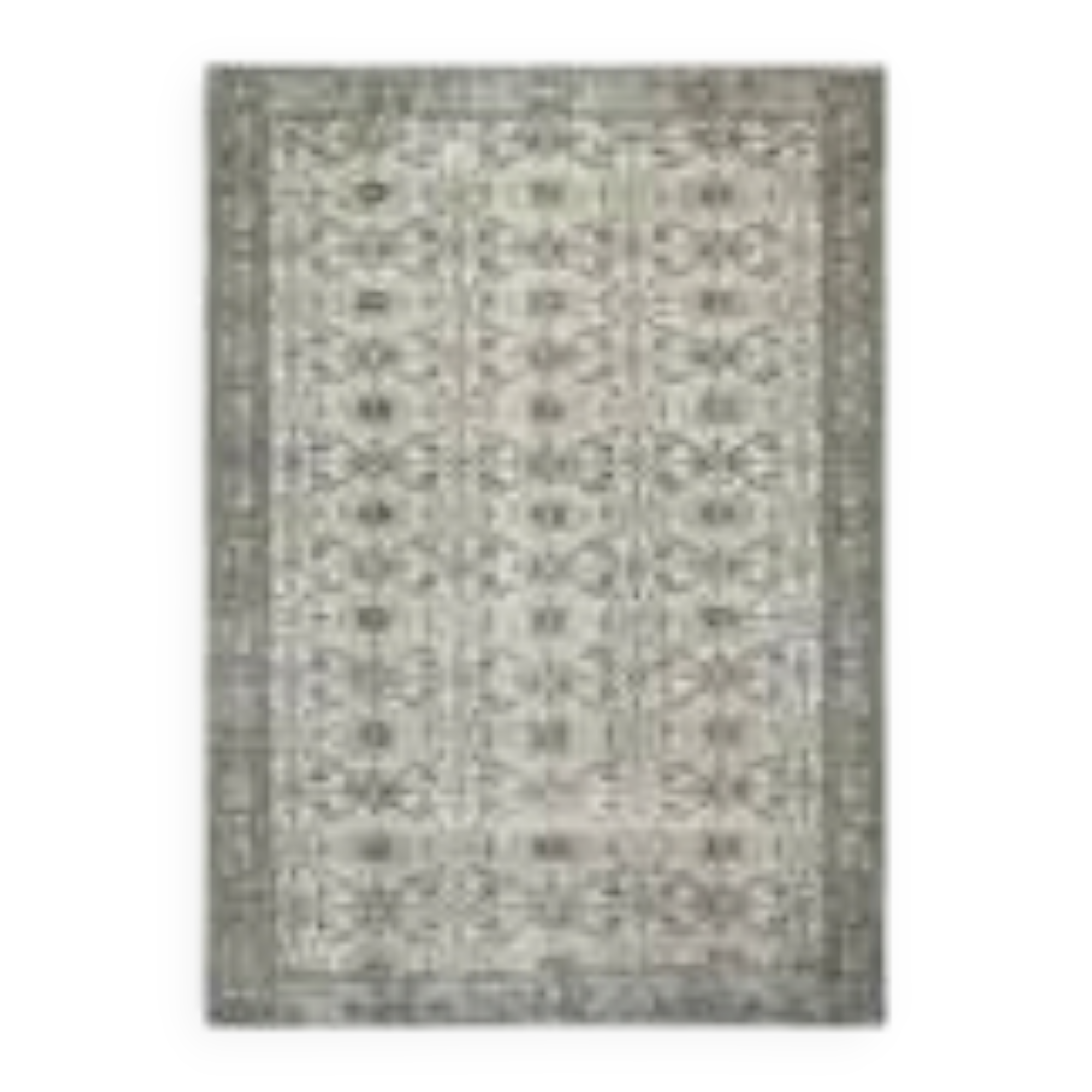 1970s Vintage Turkish Handmade Wool Beige Oversized Area Rug 208x295