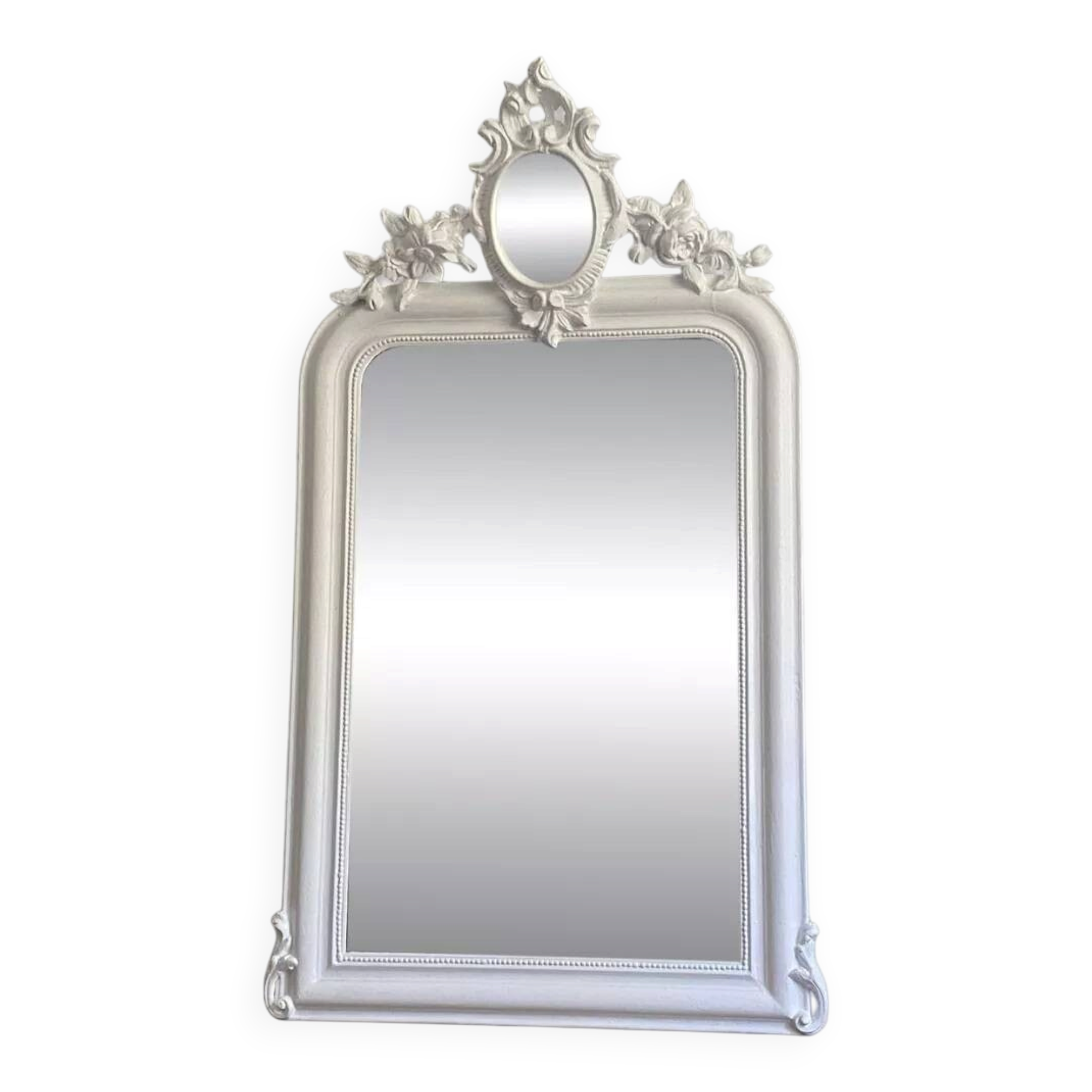Miroir fin 19ème avec  fronton décoré. 112x66.