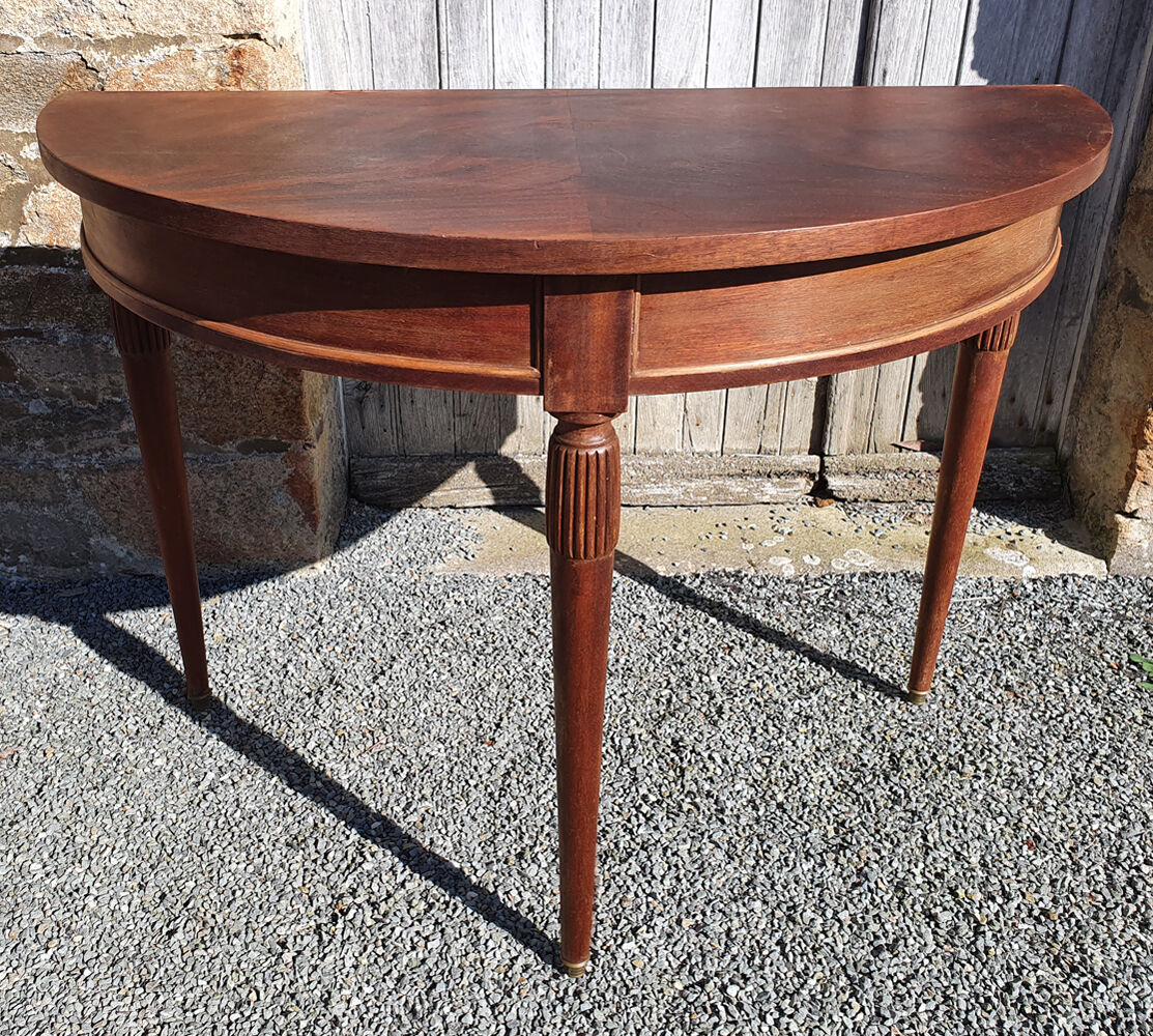 Half moon console, empire style, wood, vintage
