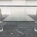 Plexiglass and glass coffee table "Les Invisibles de Marais" 1980