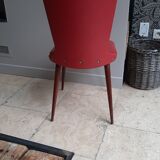 Set of 2 vintage chairs in red skai