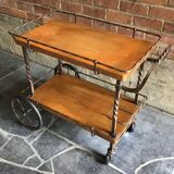 Rolling service in solid oak and wrought iron