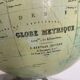 Vintage 1900 terrestrial globe by Bertaux and Thomas in plaster