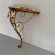 Mid-century floating wall console in wrought iron, 1950, Italy