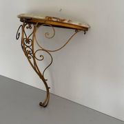 Console murale flottante en fer forgé du milieu du siècle, 1950, Italie