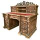 Hand-carved wooden desk in neo-renaissance style Henri II around 1870