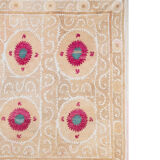 Hand Embroidered Suzani Bedspread 7'9" X 10'10"