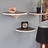 Three vintage corner shelves 70s