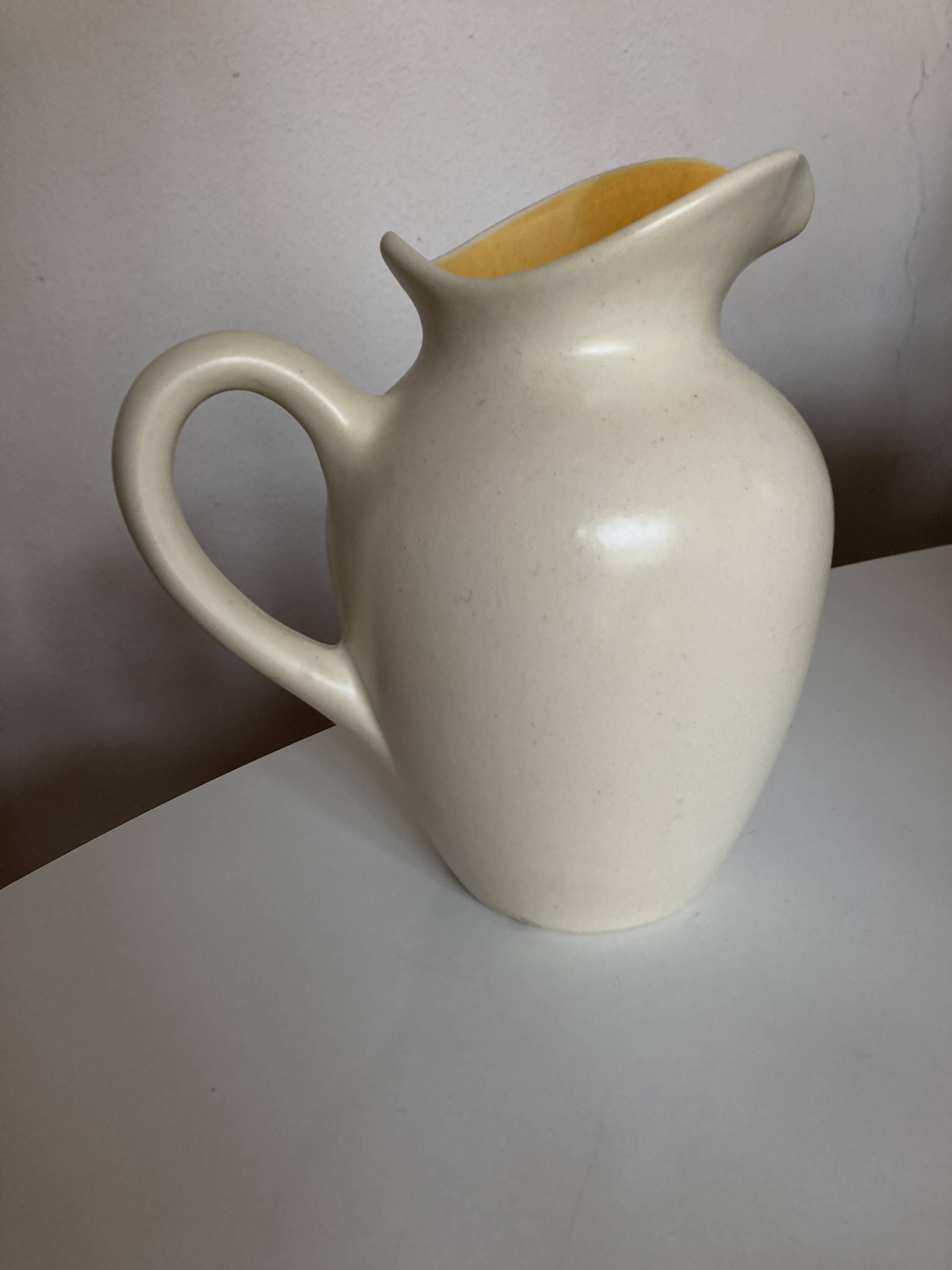 Ceramic pitcher vase in the style of chambost vallauris 1950