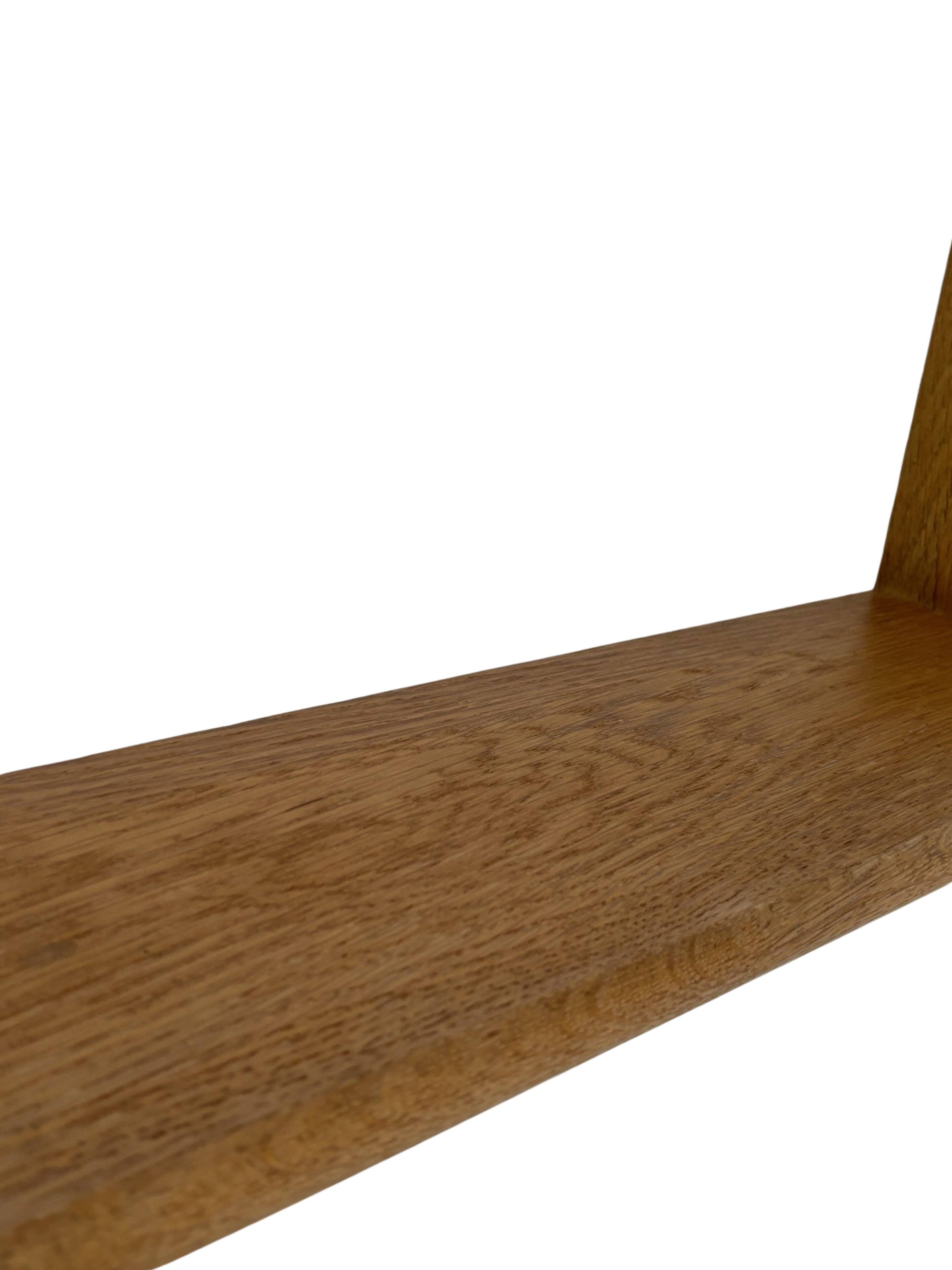 Vintage oak wall rack book shelf 1970s wood minimalist design