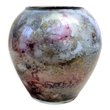Vase boule en verre laqué line