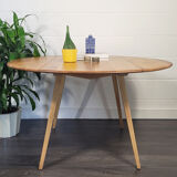 Ercol round drop leaf dining table, 1960s - no.14