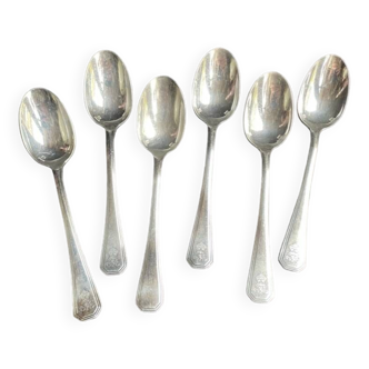 6 Christofle America teaspoons numbered George V