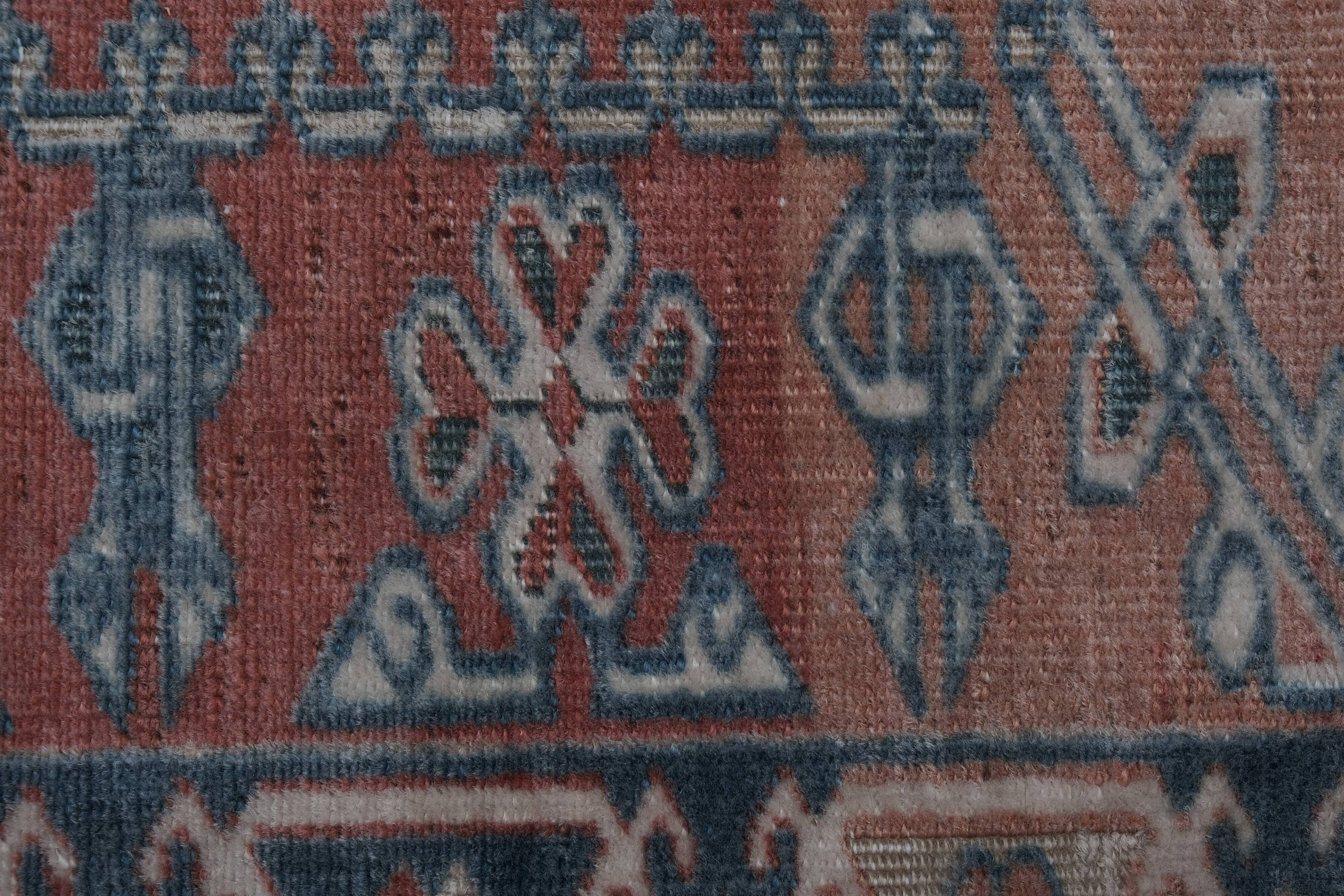 Handknotted Square Caucasian Blue Shirvan Rug 4'5" X 5'1"