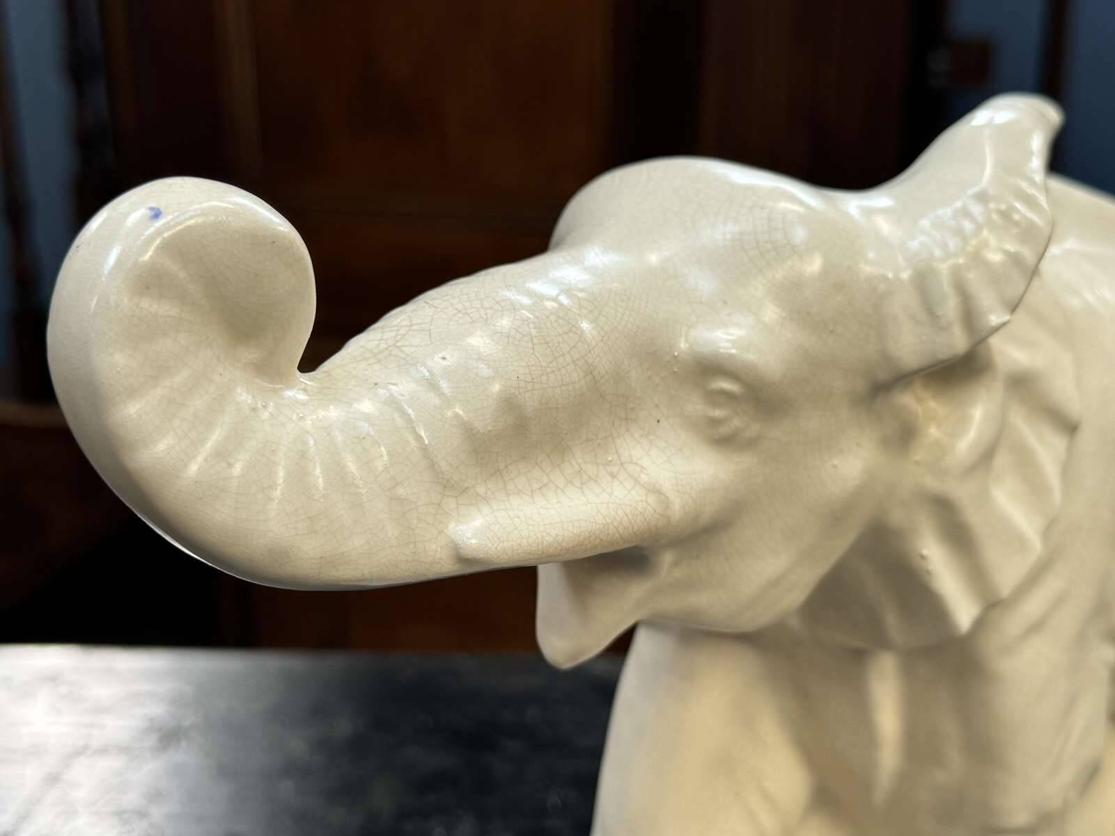 Large Art Deco ceramic elephant - Dolly made by Le Jan