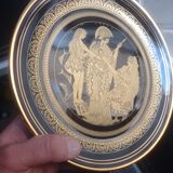 Plat porcelaine peinture en or