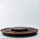 Teak turntable, Scandinavian, large model