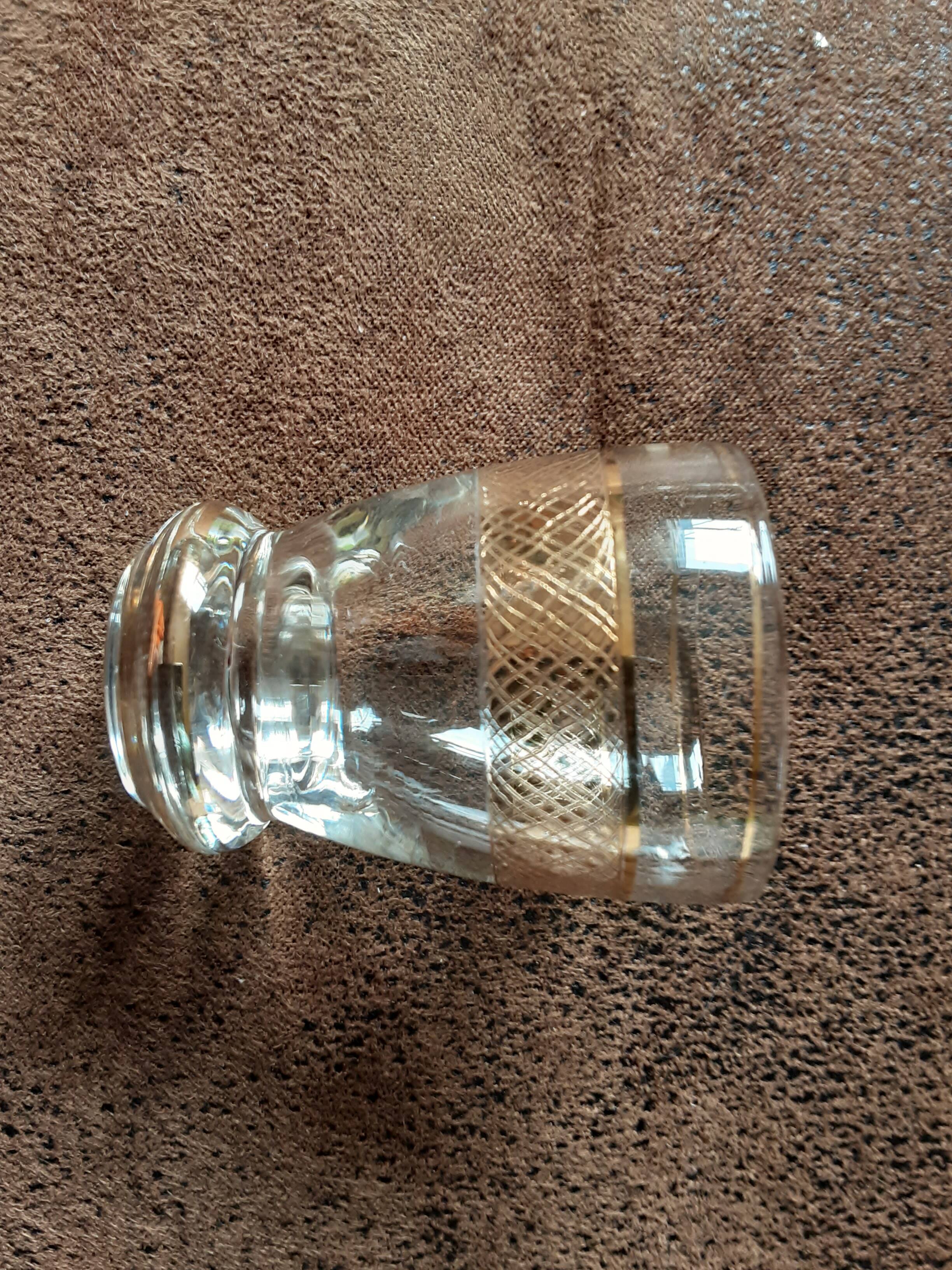 Set of 7 digestive glasses. Crystal