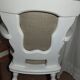 Fauteuil romantique rénové – Chêne massif, blanc satiné & lin naturel