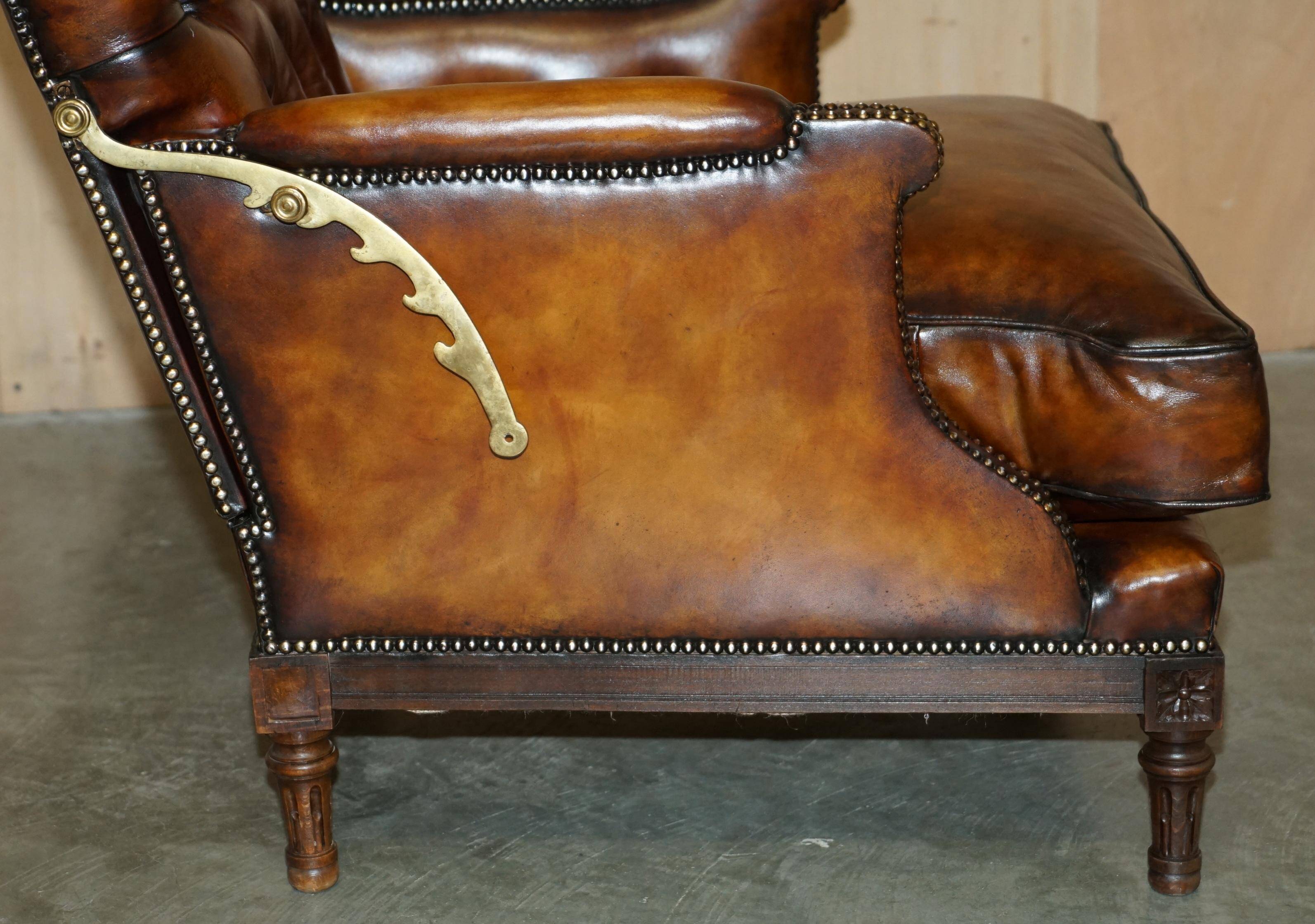 Fauteuil Club Chesterfield en Cuir Teint à la Main