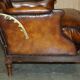 Fauteuil Club Chesterfield en Cuir Teint à la Main