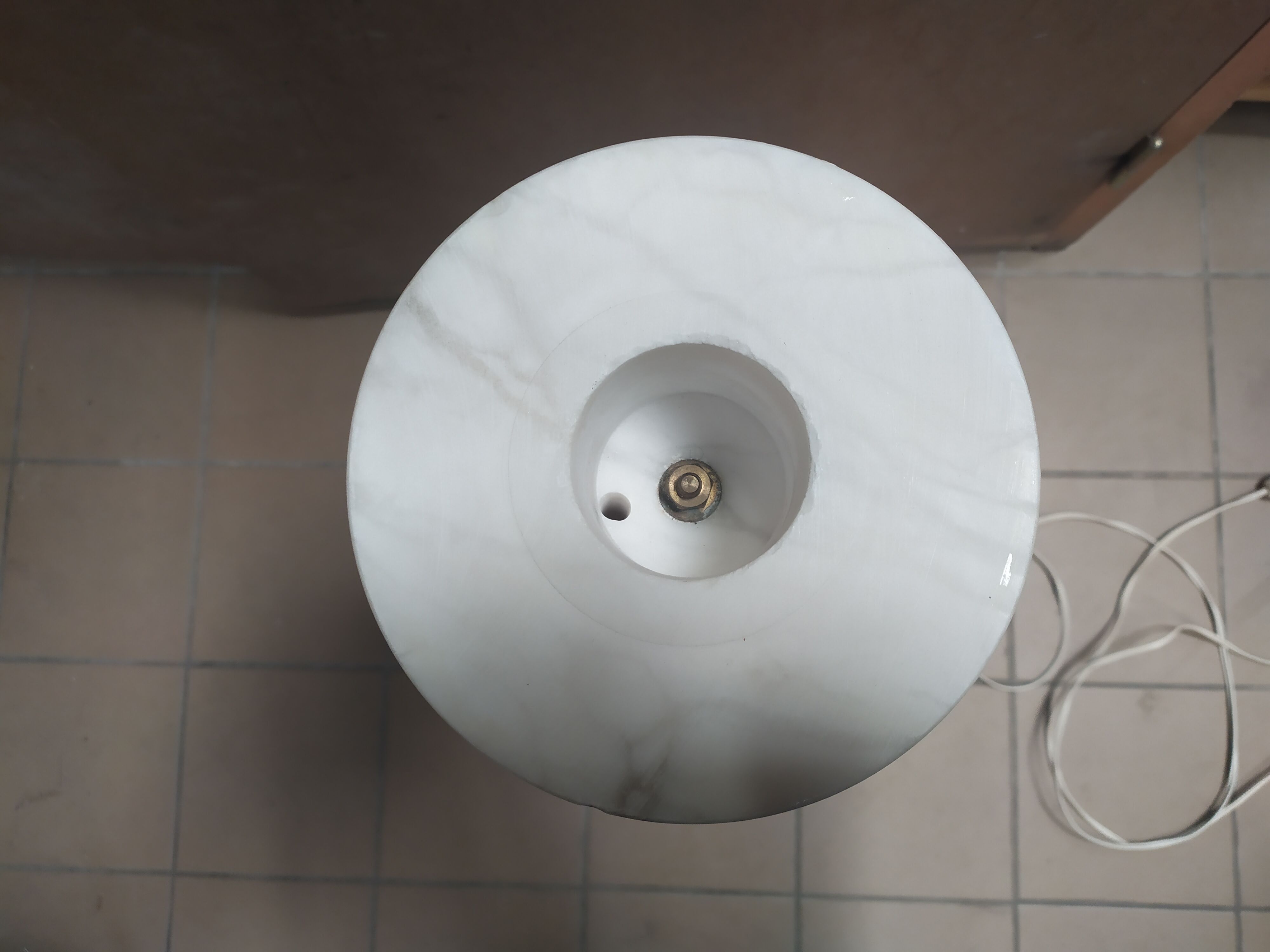 Alabaster lamp on its alabaster light column