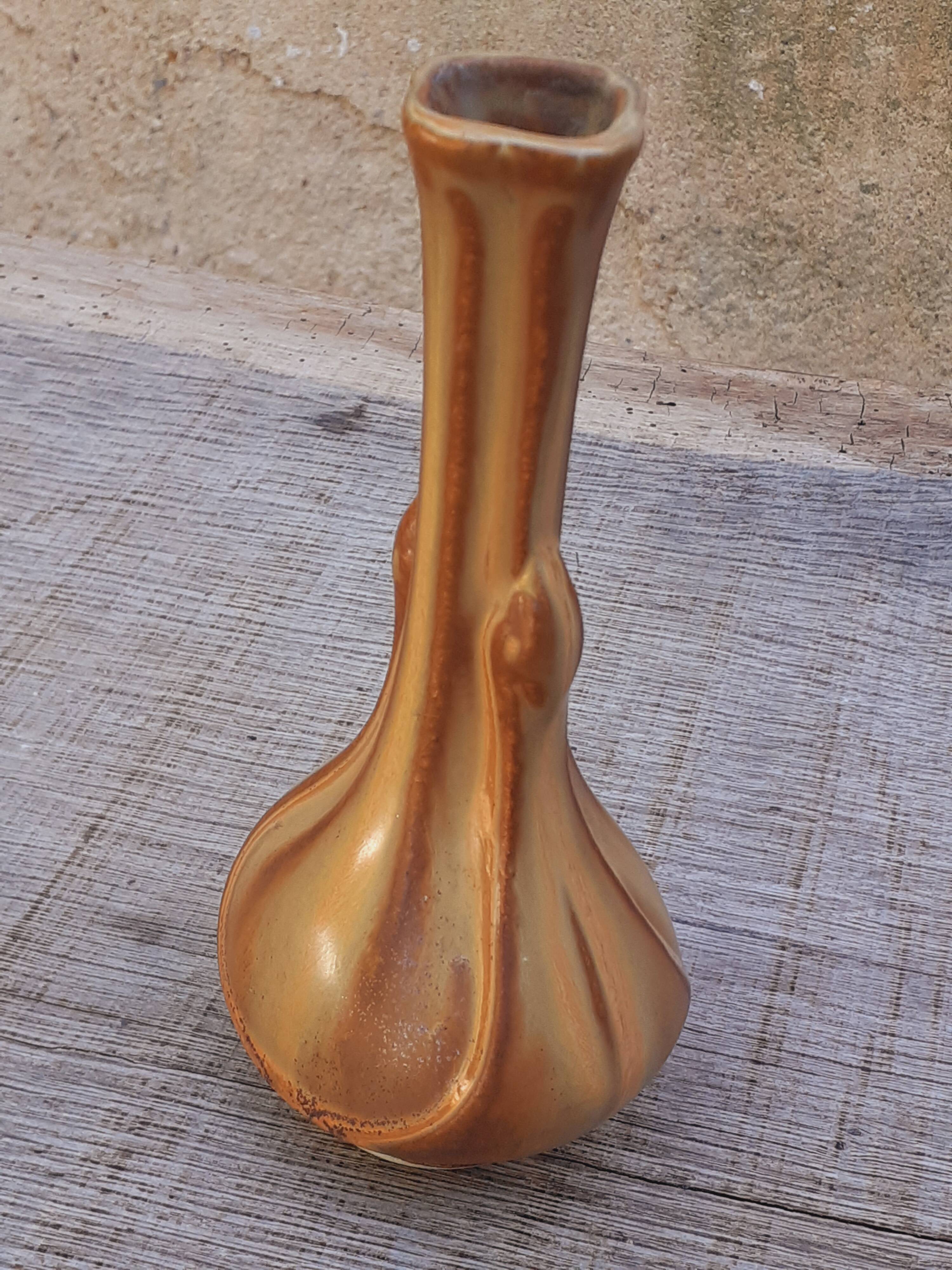 Art Nouveau stoneware single flower vase