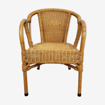 Old chair in Osier and Bamboo 60s