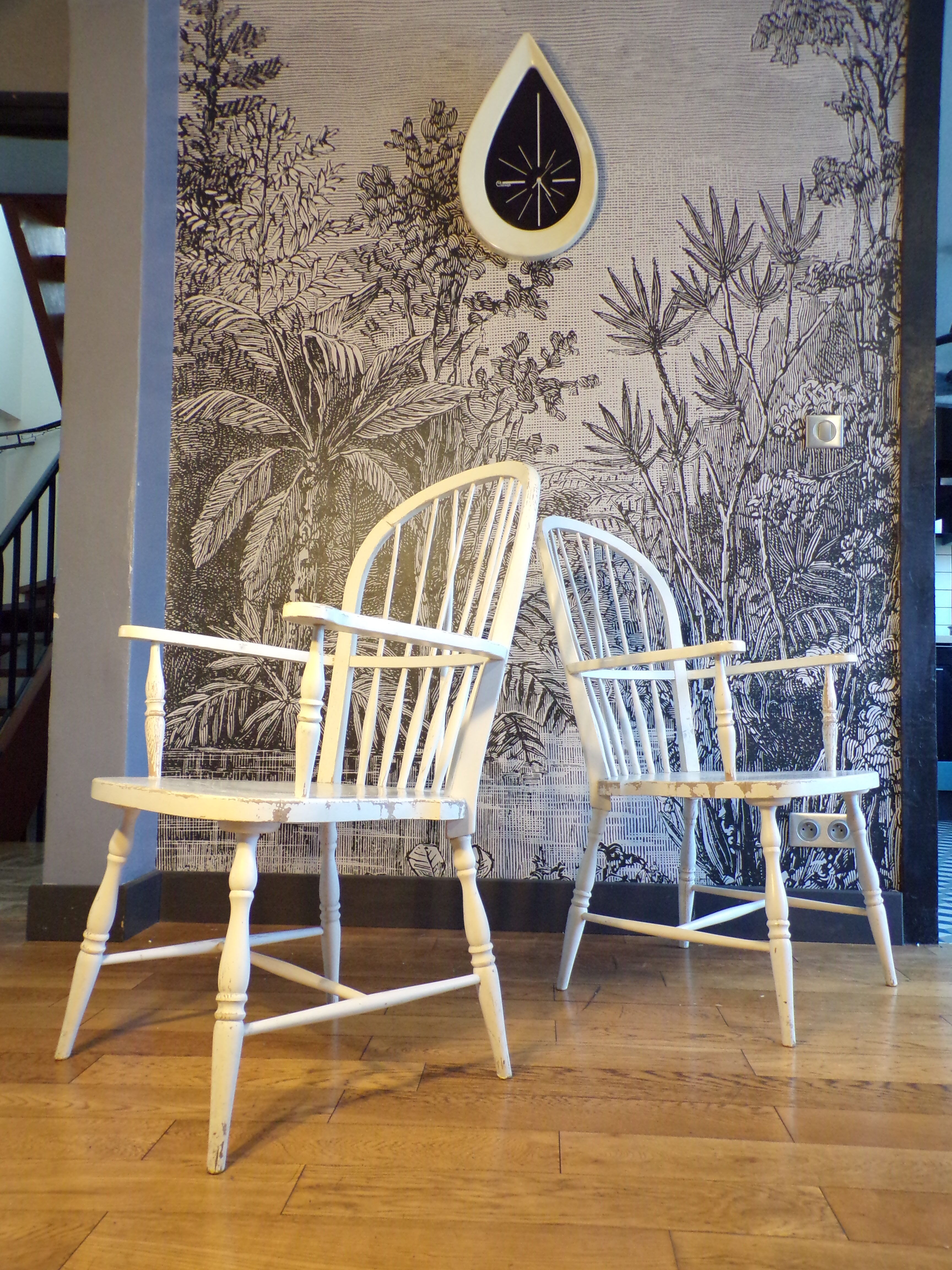 Pair of vintage Scandinavian windsor armchairs