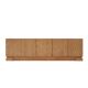 Italian Oak Wood Sideboard with Hand Carved Patterns in the Doors, Italy